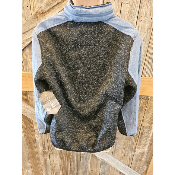 NWT NEW Mountain isles 1/4 zip hybrid hood popover sherpa lined jacket warm S - Picture 3 of 11